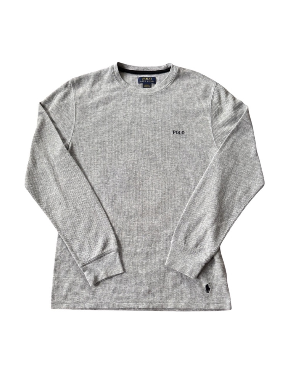 Polo Ralph Lauren Sleepwear Thermal Shirt Men’s M Gray Waffle Knit Logo